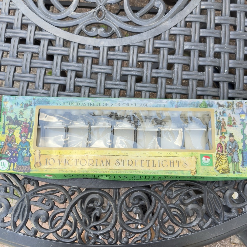 Vtg 90s Kurt Adler 10 Victorian Street Lights Lamp Post Christmas Village
